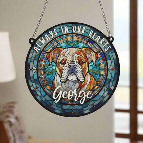 Bulldog Memorial Stained Glass Effect Suncatcher
